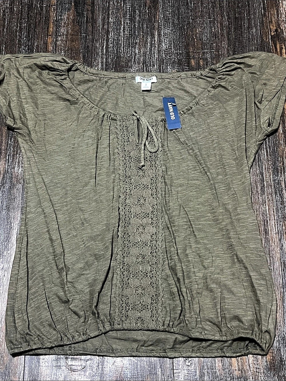 Old Navy Lace Front Green Size Medium NWT